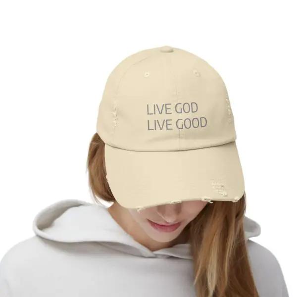 A Hat Distressed LIVE GOD LIVE GOOD TM - Image 3
