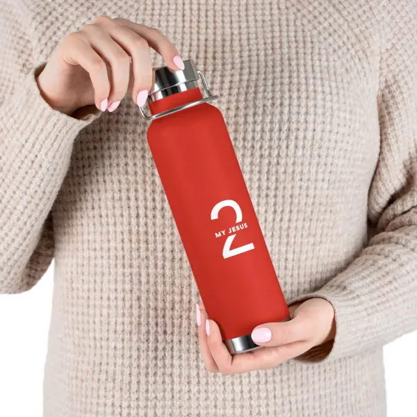 Copper Vacuum Insulated Bottle, 22oz My Jesus 2 Logo TM - Image 4