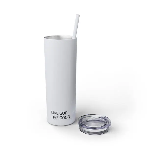 Cup Skinny Tumbler with Straw, 20oz LIVE GOD LIVE GOOD TM - Image 10