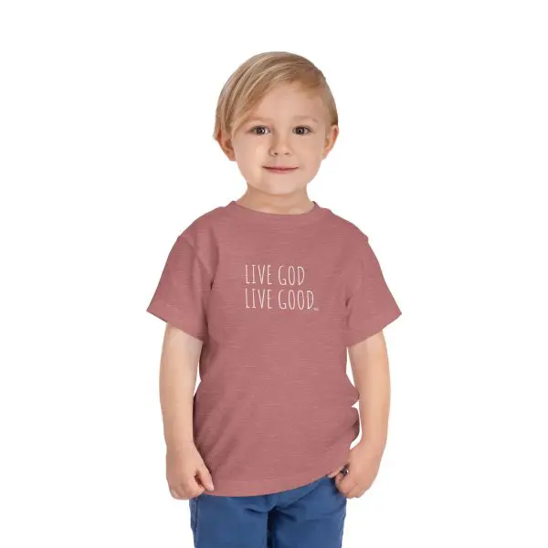 LIVE GOD LIVE GOOD Toddler Short Sleeve Tee White Letters TM - Image 3