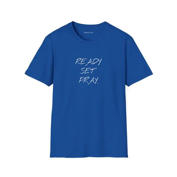 READY SET PRAY Unisex Softstyle T-Shirt White Letters TM - Image 11