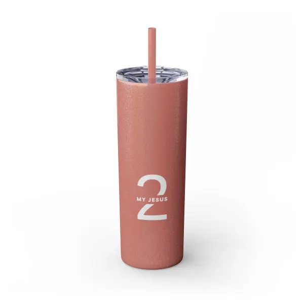 Cup Skinny Tumbler with Straw, 20oz My Jesus 2 TM - Image 4