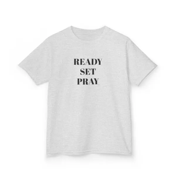 READY SET PRAY Kids Heavy Cotton Tee Black Letters TM - Image 3