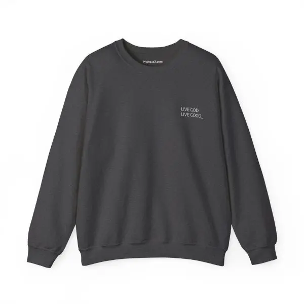 Unisex Heavy Blend Crewneck Sweatshirt LIVE GOD LIVE GOOD TM - Image 4