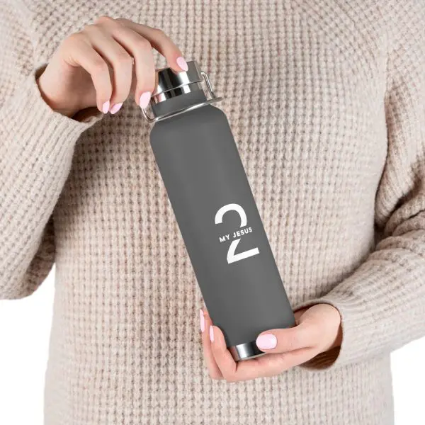 Copper Vacuum Insulated Bottle, 22oz My Jesus 2 Logo TM - Image 6
