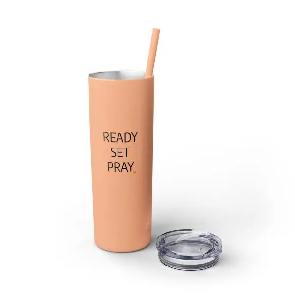 Cup Skinny Tumbler with Straw, 20oz READY SET PRAY TM - Image 10