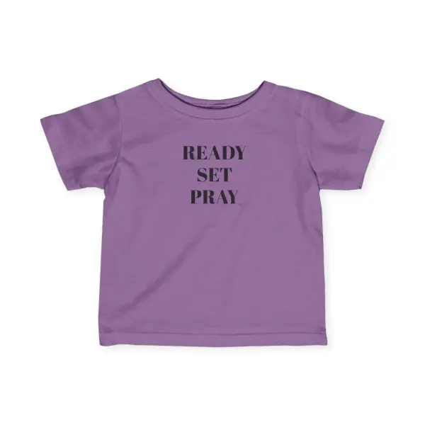 Infant Fine Jersey Tee READY SET PRAY  Black Letters TM - Image 13
