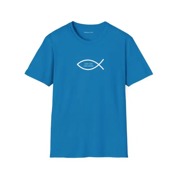 LIVE GOD LIVE GOOD Unisex Softstyle T-Shirt White Letters TM - Image 9