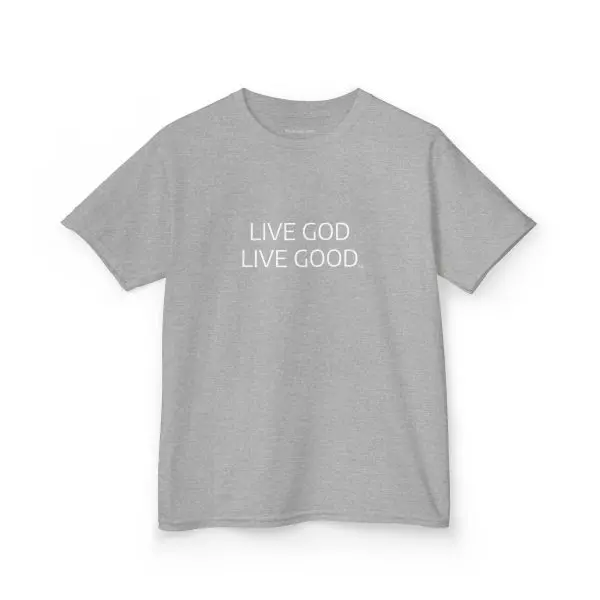LIVE GOD LIVE GOOD Kids Heavy Cotton Tee White Letters TM - Image 6