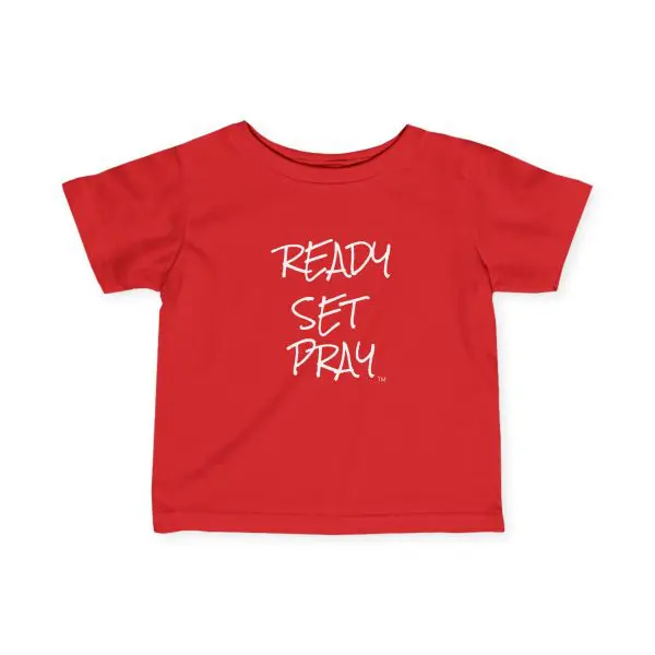 Infant Fine Jersey Tee READY SET PRAY White Letters TM - Image 17