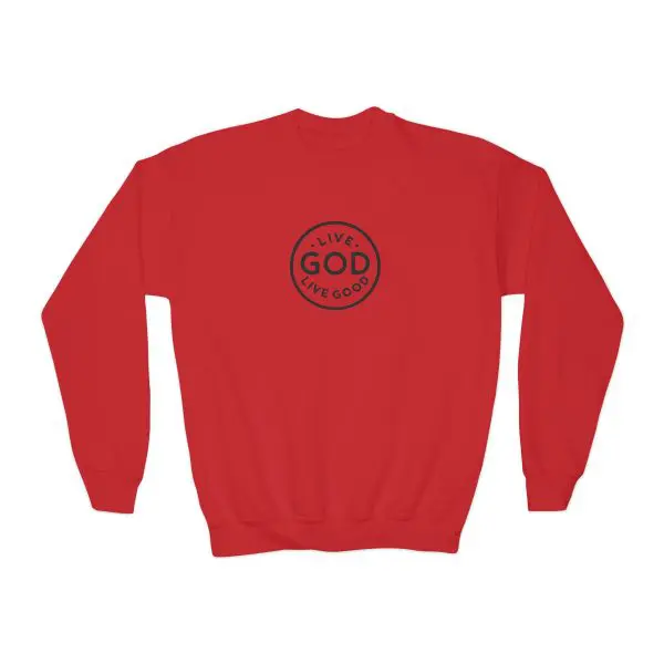 Heavy Kids Crewneck Sweatshirt LIVE GOD LIVE GOOD TM - Image 7