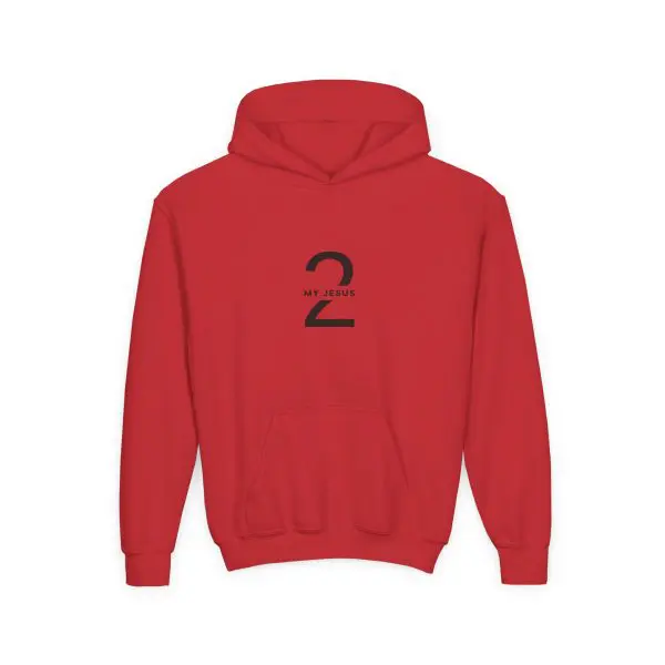 Heavy Blend Kids Hooded Sweatshirt My Jesus 2 Logo TM - Image 5