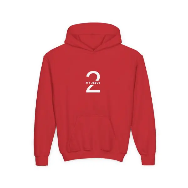 Heavy Blend Kids Hooded Sweatshirt My Jesus 2 Logo TM - Image 10