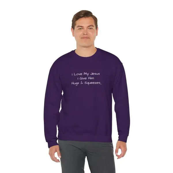 Unisex Heavy Blend Crewneck Sweatshirt I Love My Jesus I Give Him Hugs & Squeezes TM - Image 17