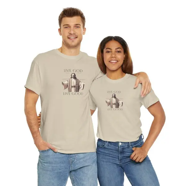 LIVE GOD LIVE GOOD Unisex Heavy Cotton Tee TM - Image 2