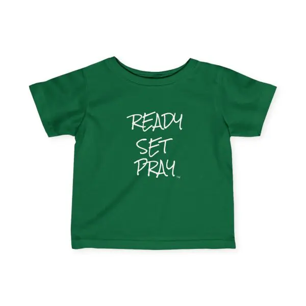 Infant Fine Jersey Tee READY SET PRAY White Letters TM - Image 3