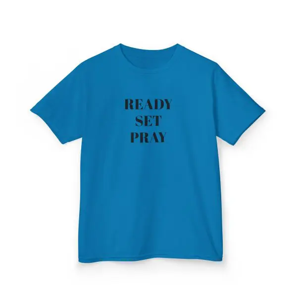 READY SET PRAY Kids Heavy Cotton Tee Black Letters TM - Image 4