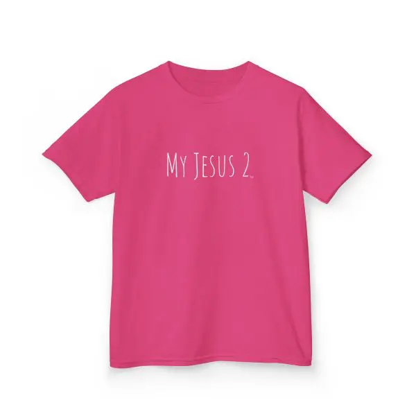 My Jesus 2 Kids Heavy Cotton Tee White Letters TM - Image 7
