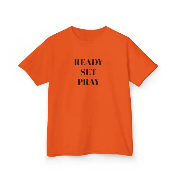 READY SET PRAY Kids Heavy Cotton Tee Black Letters TM - Image 6