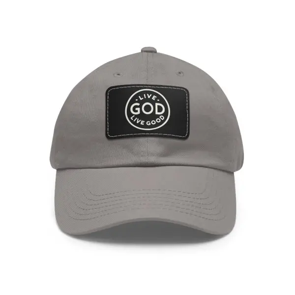 A Hat with Leather Patch (Rectangle) LIVE GOD LIVE GOOD TM