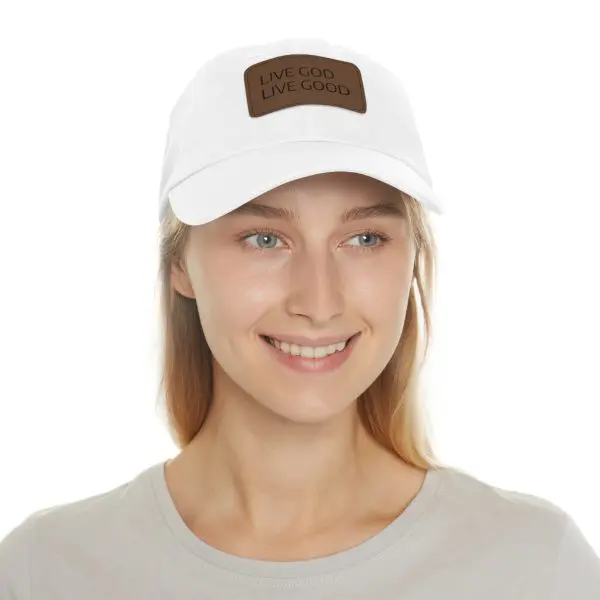 A Hat with Leather Patch (Rectangle) LIVE GOD LIVE GOOD TM - Image 4