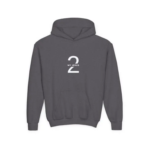 Heavy Blend Kids Hooded Sweatshirt My Jesus 2 Logo TM - Image 5