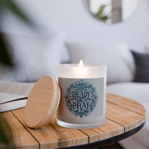 Scented Candle Frosted Glass, 11oz READY SET PRAY TM
