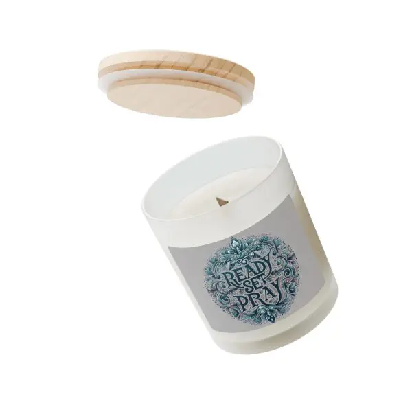 Scented Candle Frosted Glass, 11oz READY SET PRAY TM - Image 3
