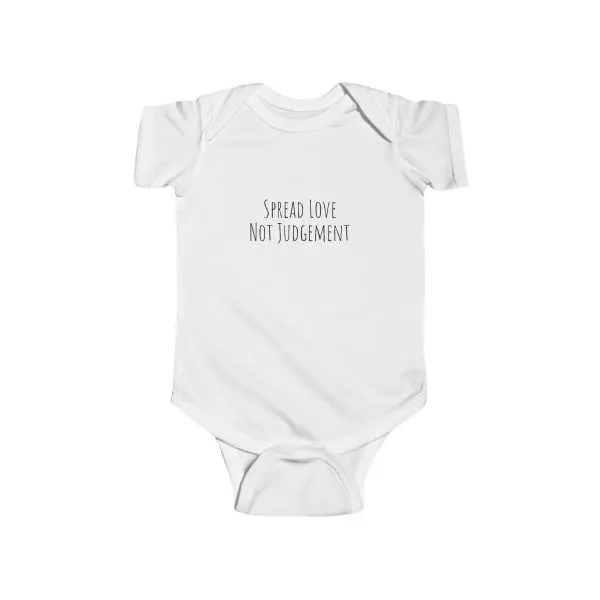 Infant Fine Jersey Bodysuit Spread Love Not Judgement Black Letters TM - Image 3