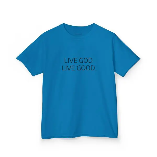 LIVE GOD LIVE GOOD Kids Heavy Cotton Tee Black Letters TM - Image 5