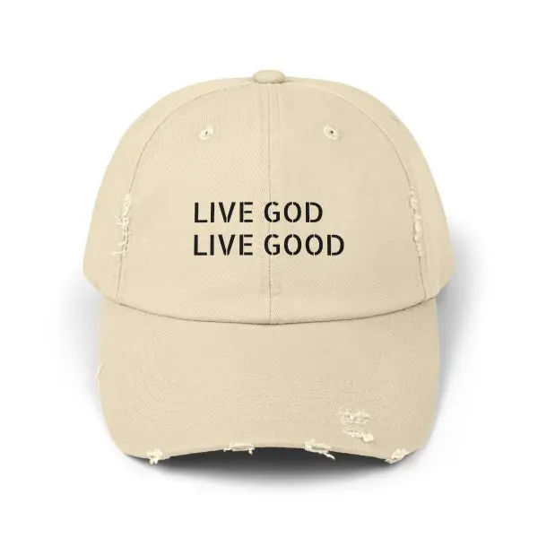 A Hat Distressed LIVE GOD LIVE GOOD TM - Image 5
