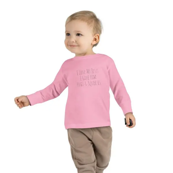 I Love My Jesus I Give Him Hugs & Squeezes Toddler Long Sleeve Tee TM - Image 2