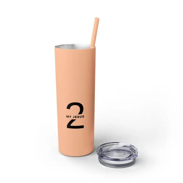 Cup Skinny Tumbler with Straw, 20oz My Jesus 2 TM - Image 2