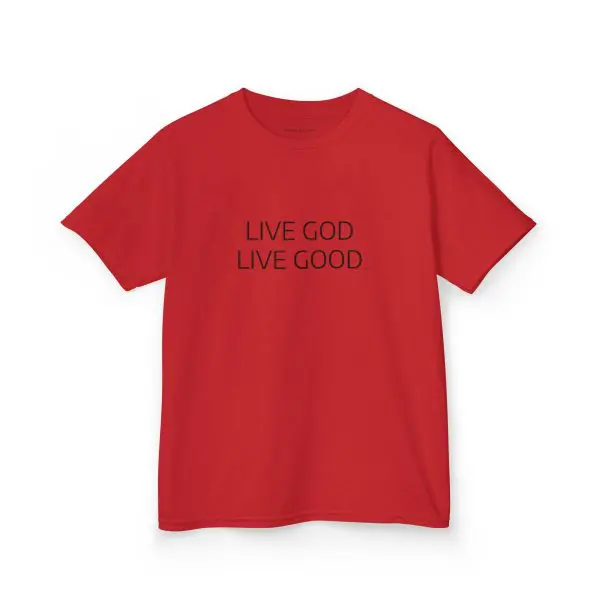LIVE GOD LIVE GOOD Kids Heavy Cotton Tee Black Letters TM - Image 4