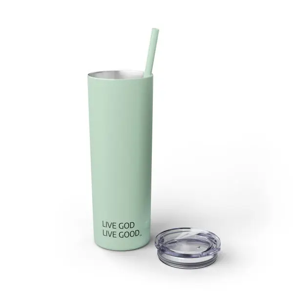 Cup Skinny Tumbler with Straw, 20oz LIVE GOD LIVE GOOD TM - Image 22