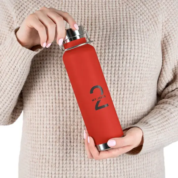 Copper Vacuum Insulated Bottle, 22oz My Jesus 2 Logo TM - Image 4