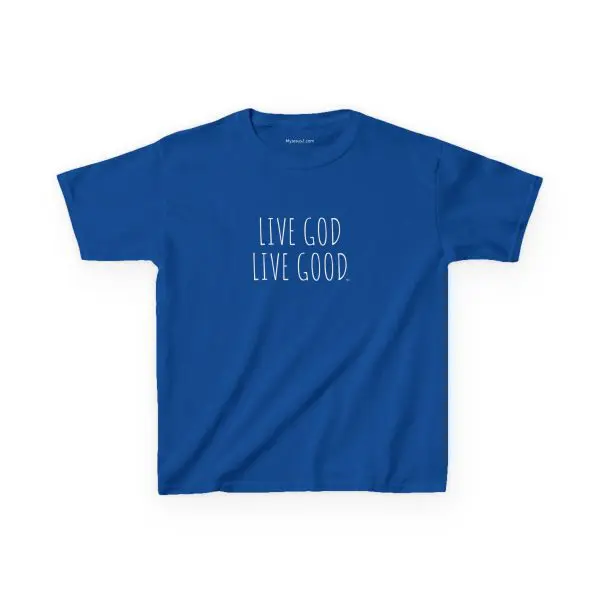 LIVE GOD LIVE GOOD Kids Heavy Cotton Tee White Letters TM - Image 6