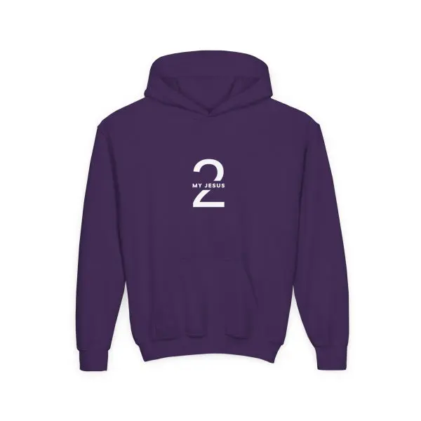 Heavy Blend Kids Hooded Sweatshirt My Jesus 2 Logo TM - Image 8