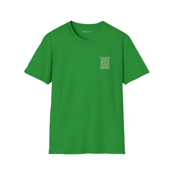 LIVE GOD LIVE GOOD w/ Picture On Back Unisex Softstyle T-Shirt TM - Image 3