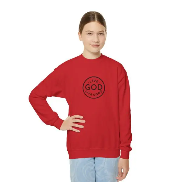 Heavy Kids Crewneck Sweatshirt LIVE GOD LIVE GOOD TM - Image 8
