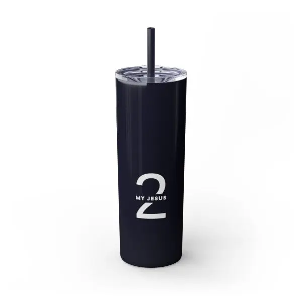 Cup Skinny Tumbler with Straw, 20oz My Jesus 2 TM - Image 34