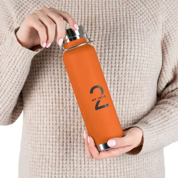 Copper Vacuum Insulated Bottle, 22oz My Jesus 2 Logo TM - Image 6