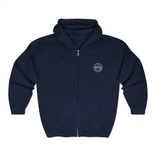 Unisex Blend Heavy Full Zip Hooded Sweatshirt LIVE GOD LIVE GOOD TM - Image 17