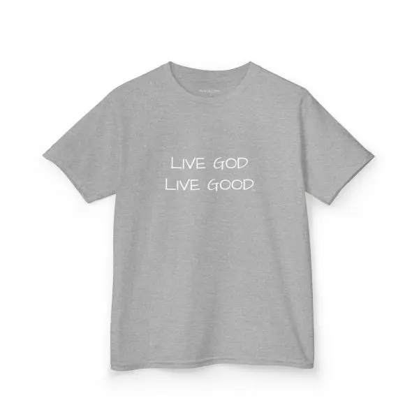 LIVE GOD LIVE GOOD Kids Heavy Cotton Tee White Letters TM - Image 7
