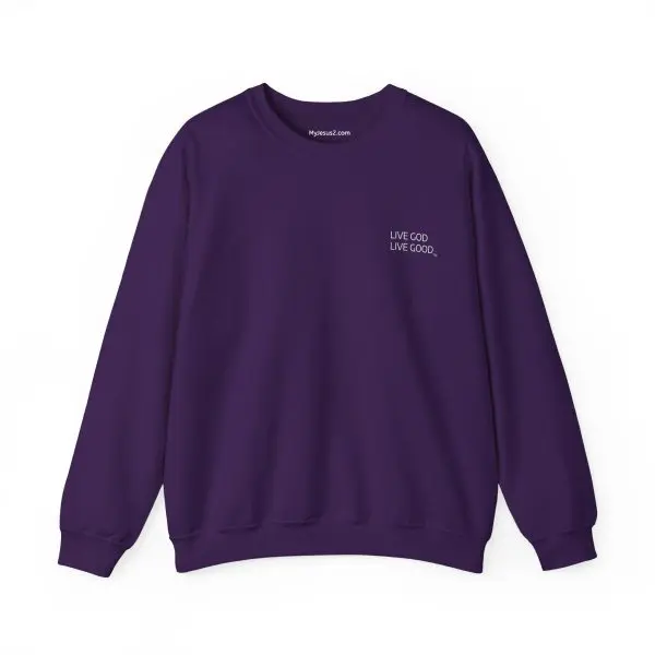 Unisex Heavy Blend Crewneck Sweatshirt LIVE GOD LIVE GOOD TM - Image 17