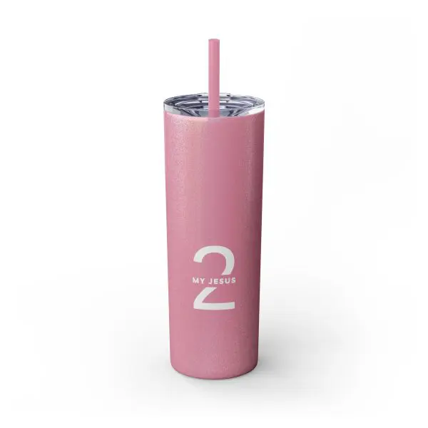 Cup Skinny Tumbler with Straw, 20oz My Jesus 2 TM - Image 37
