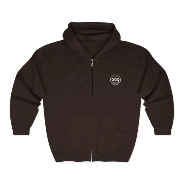 Unisex Blend Heavy Full Zip Hooded Sweatshirt LIVE GOD LIVE GOOD TM - Image 9