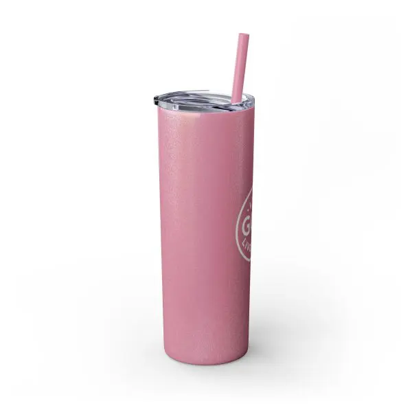 Cup Skinny Tumbler with Straw, 20oz LIVE GOD LIVE GOOD TM - Image 46