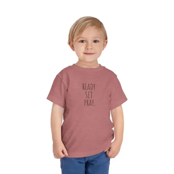 READY SET PRAY Toddler Short Sleeve Tee Black Letters TM - Image 14