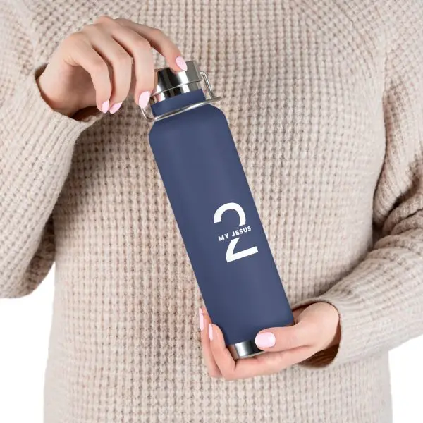 Copper Vacuum Insulated Bottle, 22oz My Jesus 2 Logo TM - Image 14